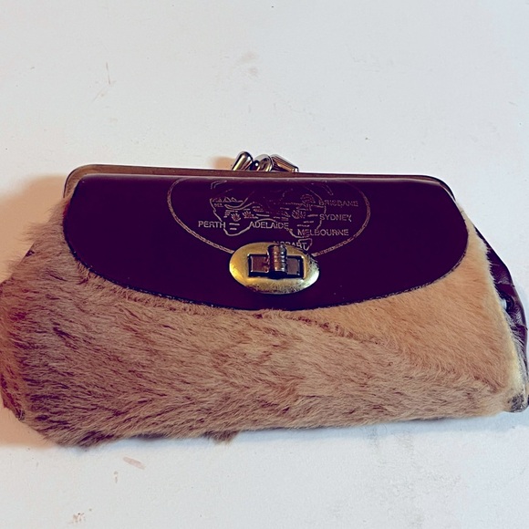 Vtg Lispeer Trading Genuine Kangaroo Sydney Coin Purse Gold Turnlock - Picture 11 of 12